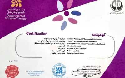 گواهی کارکاه ابزار مودی تخصصی روانشناسی